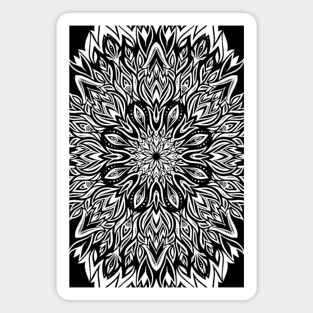 Sharp Flame Mandala Magnet by polliadesign